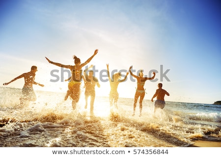 Foto stock: Friends At The Beach