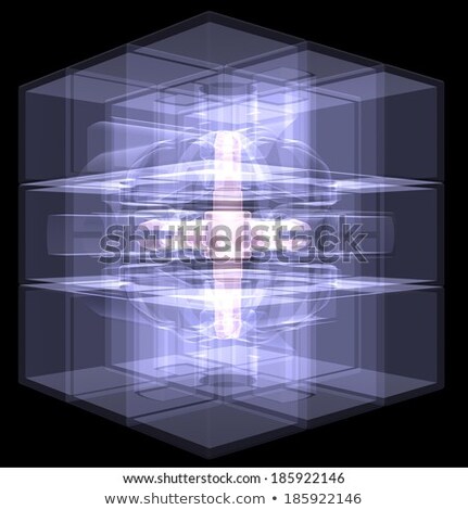 Several Cubes Connected By One Core X Ray [[stock_photo]] © cherezoff