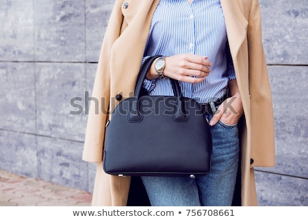 Stok fotoğraf: Beautiful Woman With A Bag Outdoors