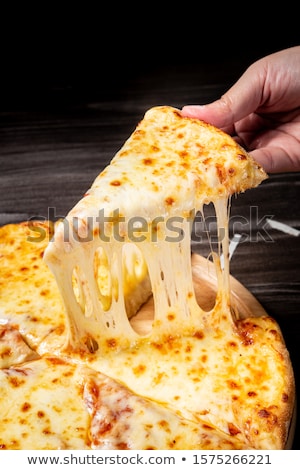 Foto stock: Pizza With Cheese Bacon And Spinach