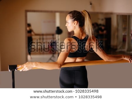 Stockfoto: Cropped Image Of Pretty Sports Woman Doing Exercise With Barbell