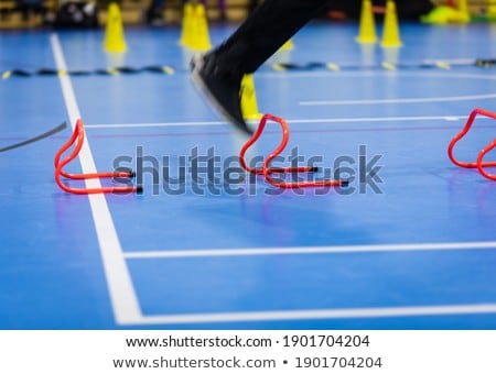 Indoor Soccer Futsal Training Field Athletes Training Soccer Stockfoto © matimix