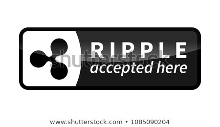 Foto d'archivio: Ripple Accepted Here Black Glossy Badge On White