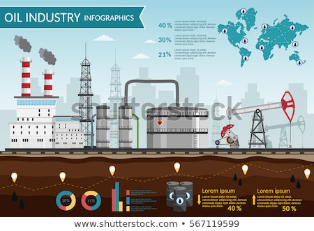 Foto d'archivio: Oil And Gas Production Processing And Transportation Set Gasoline And Petroleum Industry Flat Styl