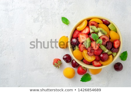 Stock foto: Eschnittene · Orangen- · und · Kiwifrucht