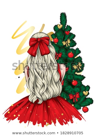 Foto stock: Snow Santa Girl In Christmas Concept