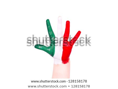 Italy Flag On A Hand Travelling To Italy Concept Eurotrip Stock photo © Len44ik