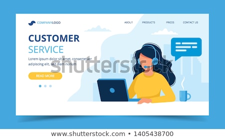 Stock photo: Call Center Concept Landing Page