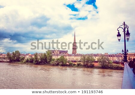 Bordeaux River Bridge With St Michel Cathedral [[stock_photo]] © ilolab