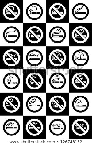 No Smoking And Smoking Area - Big Set Stickers Stok fotoğraf © Ecelop