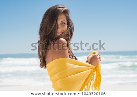 [[stock_photo]]: Happy Smiling Woman On The Beach