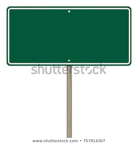 Stock fotó: Green Highway Sign Isolated On White