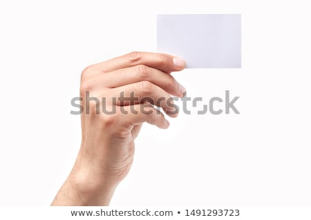 Stok fotoğraf: Friendly Businessman Presenting Empty White Card