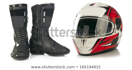 ストックフォト: Motorbike Boot Isolated On White