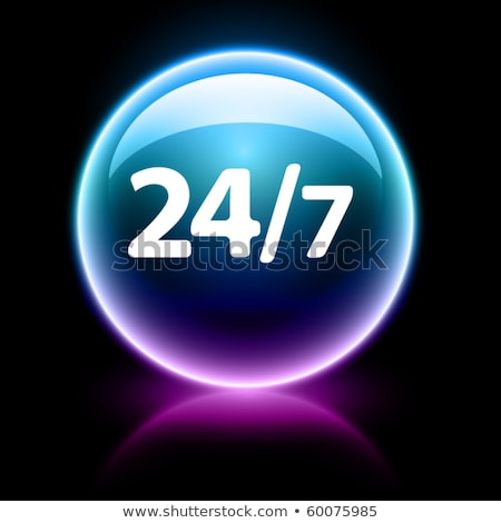 24 Hours Open Purple Vector Icon Button Foto stock © radoma