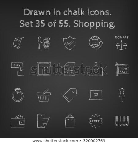 Stok fotoğraf: Sweater On Hanger Icon Drawn In Chalk