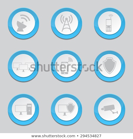 Foto stock: Cctv Sign Blue Vector Icon Button