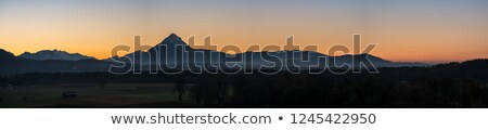 [[stock_photo]]: Orange Sunset Over Mountains