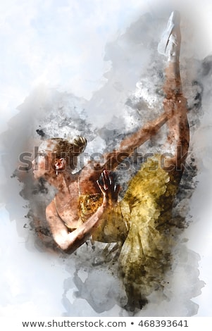 Stok fotoğraf: Lovely Ballerina In Yellow Tutu Image With A Digital Effects