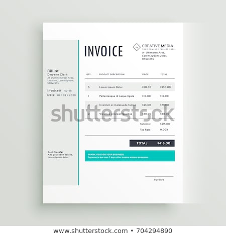 Stok fotoğraf: Minimal Invoice Form Template Vector Design