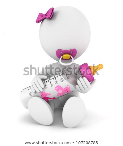 Stock photo: Pink Baby Bottle And Pacifier 3d