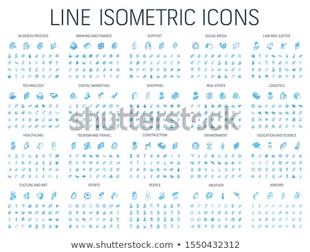 Stockfoto: Marketing Outline Isometric Icons