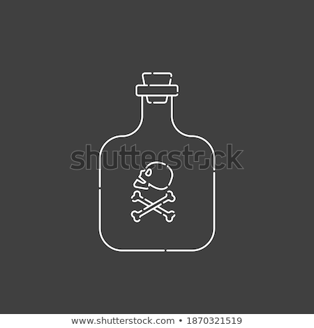 Foto stock: Jar With Poison Black Container For Poisoning Medical Pharmace