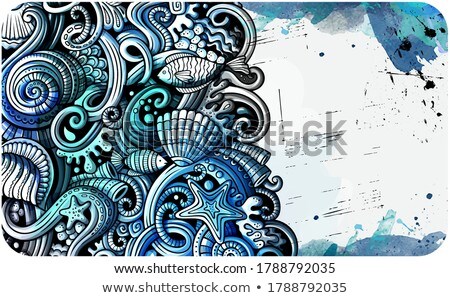 Sea Life Hand Drawn Doodle Banner Cartoon Detailed Flyer Stock photo © balabolka