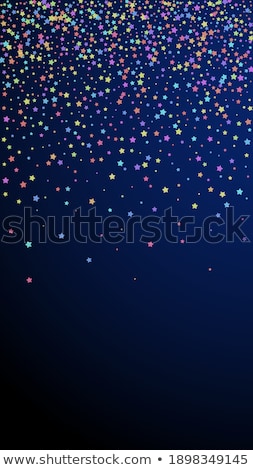 Foto stock: Blue Cheerful Background With Multicolored Confetti And Stars