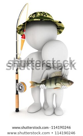 3d Man Fisherman Stock fotó © 3dmask