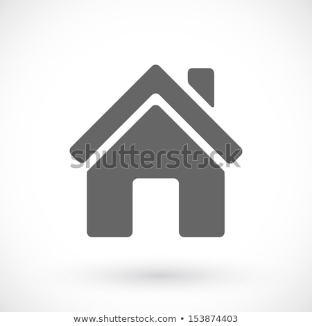 Foto stock: Black And White Flat Icons Homes Isolated Vector