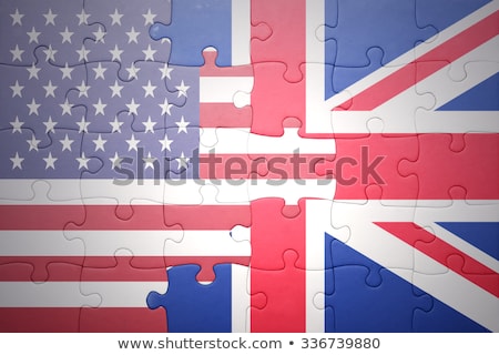 Zdjęcia stock: Usa And United Kingdom Flags In Puzzle