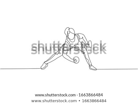 Stockfoto: Bodybuilder Lifting Weight With Energetic White Lines Concept