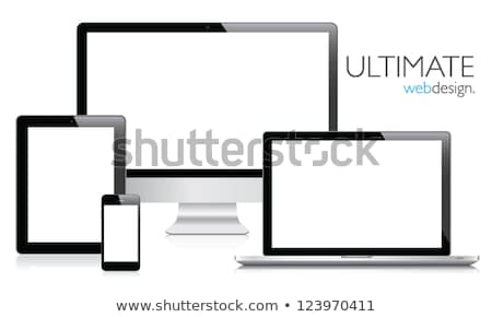 Modern Digital Tablet Pc With Mobile Smartphone Isolated On White Vector Illustration Stockfoto © MPFphotography