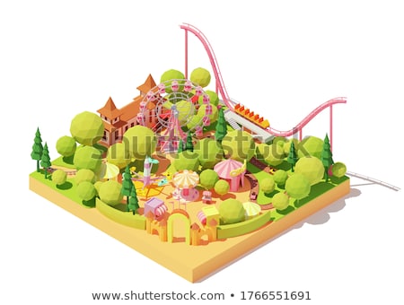 Carnival Circus Amusement Family Theme Park Vector Illustration Zdjęcia stock © tele52