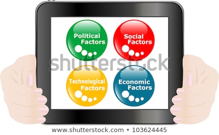 Zdjęcia stock: Button Pest Analysis Concept Icon On Digital Tablet Pc