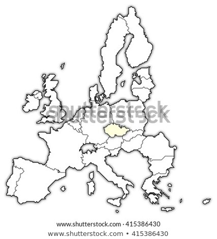 Map Of The European Union Szech Republic Highlighted Stok fotoğraf © Schwabenblitz