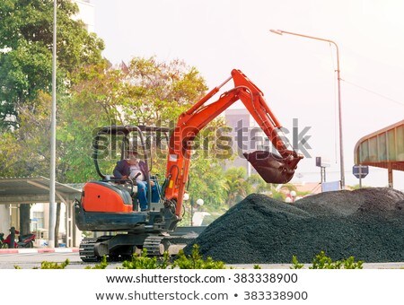 ストックフォト: Excavator Loader Machine During Earthmoving Works Outdoors At Co