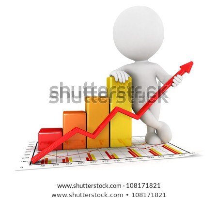 3d White Business People With Statistic Graph Imagine de stoc © 3dmask