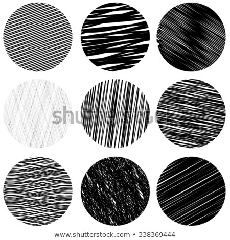 Set Of Black Diagonal Strokes Patterns Sketch Circles Stock fotó © valeo5