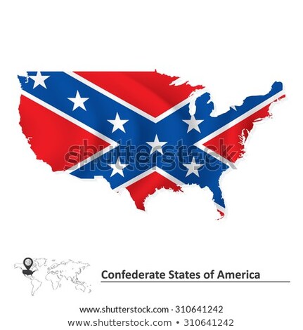 Rebel Civil War Flag With North Carolina Map Stockfoto © ojal