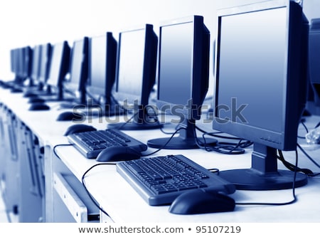 Stok fotoğraf: Desktop Computer In Computer Class On School