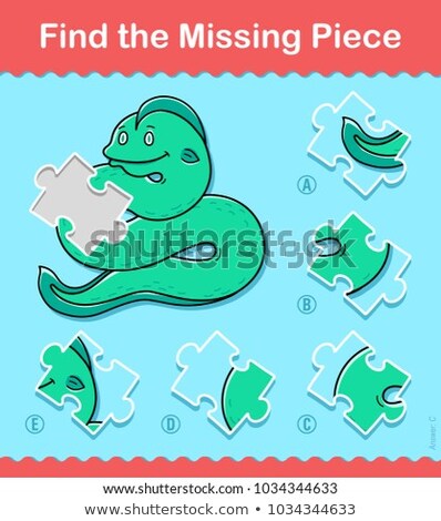 Stockfoto: Kids Jigsaw Puzzle Game Of A Sea Snake Or Eel