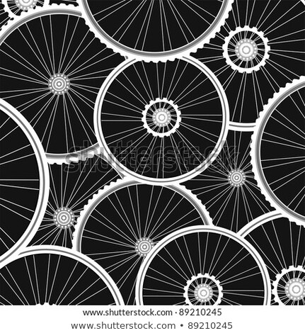 Bicycle Background From Many White Wheels Vector Zdjęcia stock © fotoscool