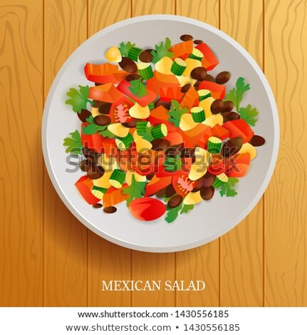 Fresh And Tasty Mexican Salad Served On The Plate Imagine de stoc © stockshoppe