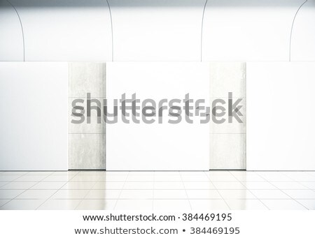Foto stock: Square Billboard On The Wall 3d Rendering