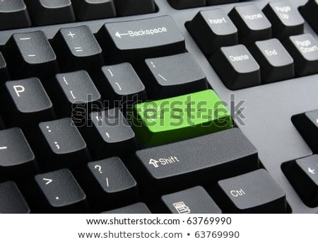 Shopping On Black Keyboard With Green Key Stok fotoğraf © restyler