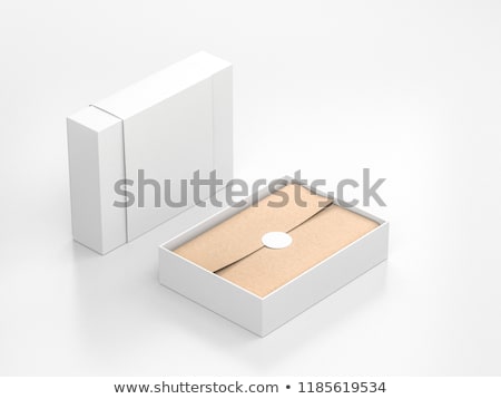 Stock fotó: White Package With Blank Sticker 3d Rendering