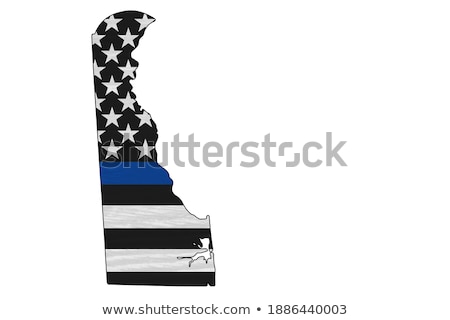 Zdjęcia stock: State Of Delaware Police Support Flag Illustration