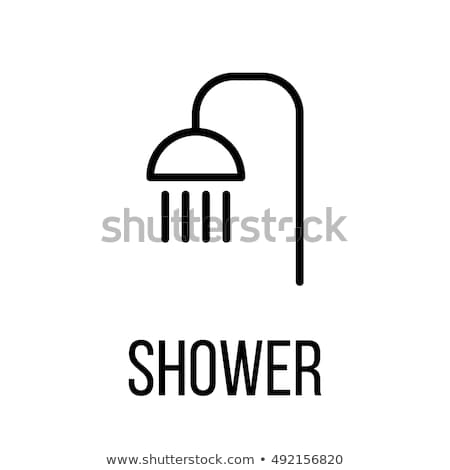 Stok fotoğraf: Taking Shower Icon Vector Outline Illustration